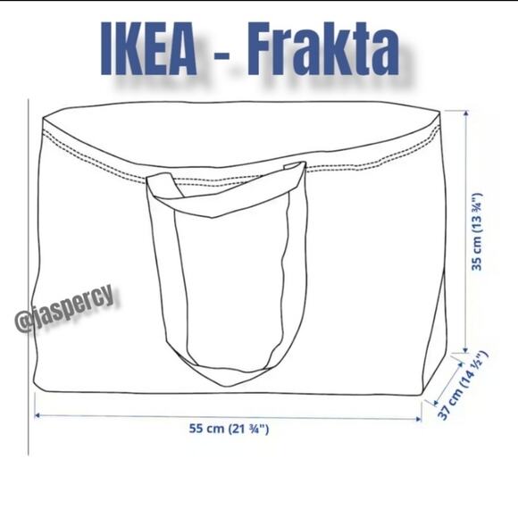 IKEA FRAKTA - Five (5) Large Blue Reusable Shopping Moving Bag Laundry Tote New - Picture 9 of 10